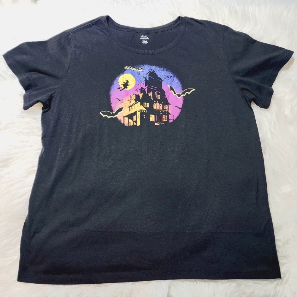 Black Halloween Graphic Physco Norman Bates Short Sleeve T-shirt